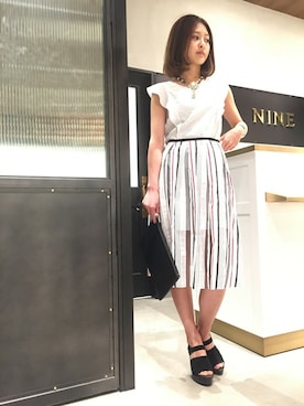 「NINE（ナイン）のアイテム」を使った、Mai Onoさん（レディース・165cm）の夏コーディネート