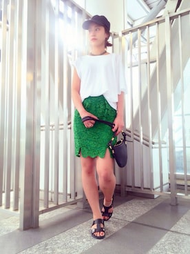 「NINE（ナイン）のアイテム」を使った、Mai Onoさん（レディース・165cm）の夏コーディネート