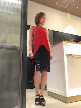 「NINE（ナイン）のアイテム」を使った、Mai Onoさん（レディース・165cm）の夏コーディネート