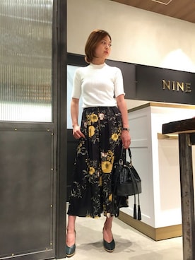 「NINE（ナイン）のアイテム」を使った、Mai Onoさん（レディース・165cm）の夏コーディネート