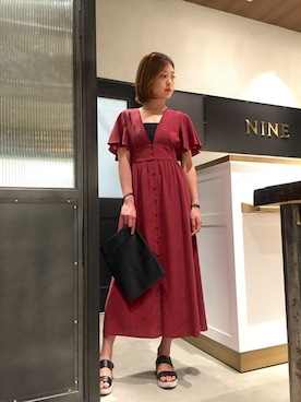 「NINE（ナイン）のアイテム」を使った、Mai Onoさん（レディース・165cm）の夏コーディネート
