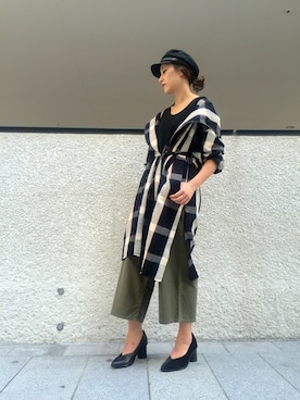 「NINE（ナイン）のアイテム（その他アウター）」を使った、Mai Onoさん（レディース・165cm）の秋コーディネート