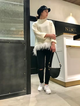 「NINE（ナイン）のアイテム」を使った、Mai Onoさん（レディース・165cm）の秋コーディネート