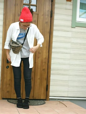 「grn（ジーアールエヌ）のアイテム（帽子）」を使った、ri____023さん（レディース・161cm）の春コーディネート