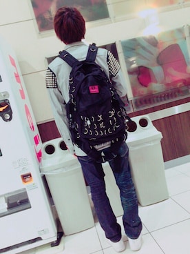 「PLEIN（プレーン）のアイテム」を使った、キー坊さん（メンズ・178cm）の冬コーディネート