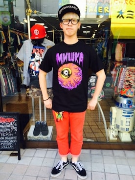 「ROLLING CRADLE（ローリングクレイドル）のアイテム（帽子）」を使った、漢くんさん（メンズ・170cm）の春コーディネート