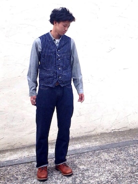 「FREEWHEELERS（フリーホイーラーズ）のアイテム（トップス）」を使った、ʀɪᴋɪᴛᴀさん（メンズ・177cm）の夏コーディネート