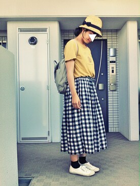 「カンケンBAG」｜ぺるもっちさん（レディース・162cm）の夏コーディネート