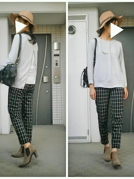 「サイドゴアショートブーツ」｜ぺるもっちさん（レディース・162cm）の秋コーディネート