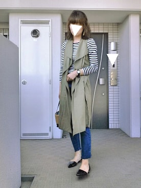「Dosch（ドスチ）のアイテム（ベスト）」を使った、ぺるもっちさん（レディース・162cm）の春コーディネート