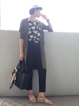 「STUDIOUS（ステュディオス）のアイテム（腕時計）」を使った、ぺるもっちさん（レディース・162cm）の夏コーディネート