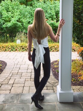 「Yves Saint Laurent（イヴサンローラン）のアイテム（ブーツ）」を使った、Sarahさん（レディース・168cm）の秋コーディネート
