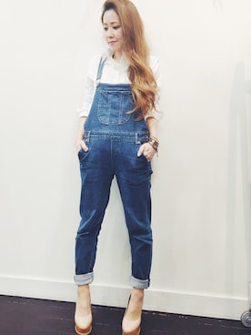 「made in HEAVEN（メイドインヘブン）のアイテム（オールインワン・サロペット）」を使った、YKさん（レディース・150cm）の春コーディネート