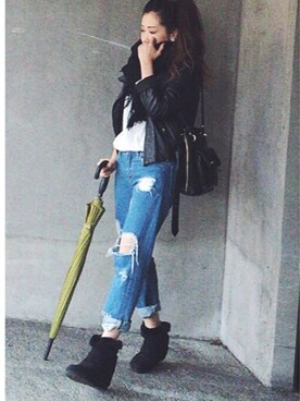 「GLITTER（グリッター）のアイテム」を使った、YKさん（レディース・150cm）の冬コーディネート