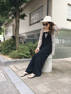 「サマーニット」｜「アイテム（つなぎ/オールインワン）」を使った、YKさん（レディース・150cm）の夏コーディネート