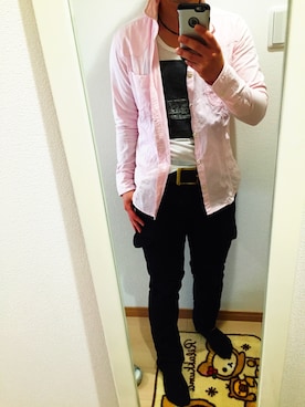 「Influence（インフルエンス）のアイテム（トップス）」を使った、saku0222さん（メンズ・162cm）の春コーディネート