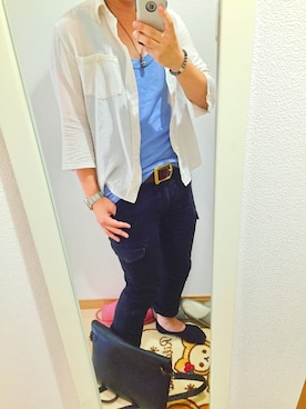 「NO ID.（ノーアイディ）のアイテム（タンクトップ）」を使った、saku0222さん（メンズ・162cm）の夏コーディネート