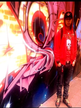 「Ed Hardy（エドハーディー）のアイテム（ジャケット/アウター）」を使った、Timさん（メンズ・175cm）の春コーディネート