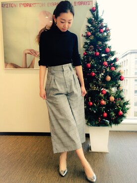 「Marc by Marc Jacobs（マークバイマークジェイコブス）のアイテム（ニット/セーター）」を使った、yoshida asamiさん（レディース・160cm）の冬コーディネート