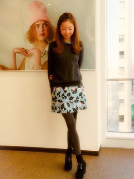 「Marc by Marc Jacobs（マークバイマークジェイコブス）のアイテム（ワンピース）」を使った、yoshida asamiさん（レディース・160cm）の冬コーディネート