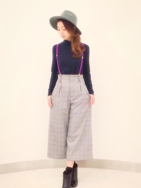 「ガウチョパンツ」｜yoshida asamiさん（レディース・160cm）の冬コーディネート