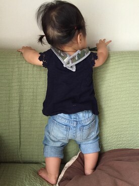 「OSHKOSH（オシュコシュ）のアイテム（Tシャツ/カットソー）」を使った、sou＊yuzuさん（キッズ・70cm）の夏コーディネート