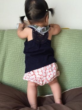 「OSHKOSH（オシュコシュ）のアイテム（タンクトップ）」を使った、sou＊yuzuさん（キッズ・70cm）の夏コーディネート