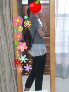 「Spick & Span（スピックアンドスパン）のC/M*マーガレットレース（Tシャツ/カットソー、グレー系）」を使った、315さん（レディース・162cm）の夏コーディネート