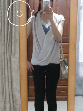 「URBAN RESEARCH DOORS WOMENS（アーバンリサーチ ドアーズ ウィメンズ）のレースタンクトップ（タンクトップ、ブルー系）」を使った、315さん（レディース・162cm）の夏コーディネート