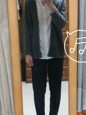 「ZARA（ザラ）のストライプパンツ（その他パンツ、ブルー系）」を使った、315さん（レディース・162cm）の秋コーディネート