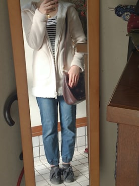 「IL BISONTE（イルビゾンテ）のIL BISONTE / Shoulder Bag（ショルダーバッグ、ブラウン系）」を使った、315さん（レディース・162cm）の冬コーディネート