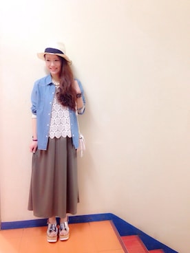 「KATHARINE ROSS（キャサリンロス）のアイテム（帽子）」を使った、rinoさん（レディース・152cm）の春コーディネート