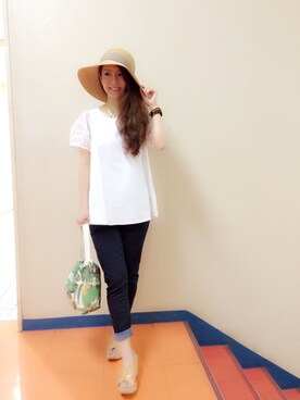 「KATHARINE ROSS（キャサリンロス）の【KATHARINE ROSS】ボリュームパールネックレス（ネックレス）」を使った、rinoさん（レディース・152cm）の春コーディネート