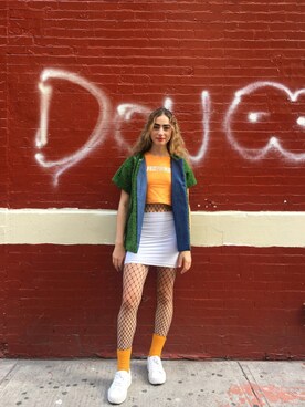 「GRASS（グラス）のアイテム」を使った、Jenny さん（レディース・170cm）の夏コーディネート