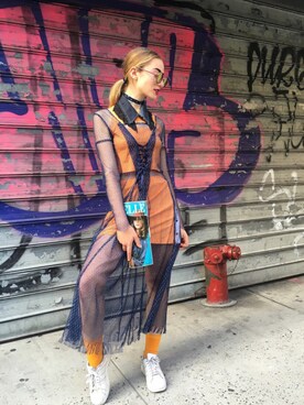 「VFiles（ブイファイルズ）のアイテム」を使った、Jenny さん（レディース・170cm）の夏コーディネート