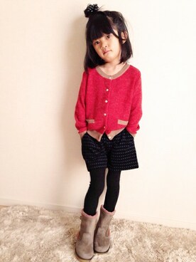 らんちゃんさん（キッズ・100cm）の冬コーディネート