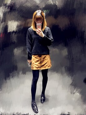 「Abercrombie&Fitch（アバークロンビーアンドフィッチ）のアイテム（スカート）」を使った、Shellさん（レディース・164cm）の冬コーディネート