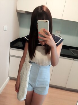 「Fallin'（フォーリン）のアイテム（トップス）」を使った、左木茶茶-さん（レディース・160cm）の秋コーディネート