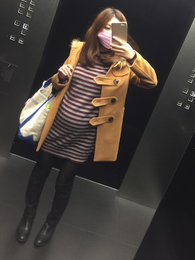 「アイテム（ダッフルコート、オレンジ系）」を使った、♡さっぽ♡さん（レディース・153cm）の夏コーディネート