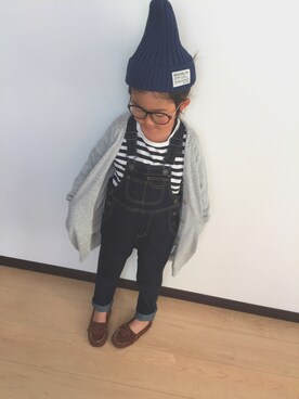 「秋冬」｜「アイテム（オールインワン・サロペット）」を使った、amiyu◡̈♥︎さん（キッズ・110cm）の秋コーディネート
