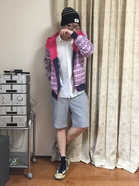 「Design Tshirts Store graniph（デザイン　ティーシャツ　ストア　グラニフ）のアイテム（ナイロンジャケット）」を使った、おかっぴきさん（メンズ・171cm）の春コーディネート