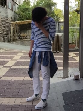 「SEVENDAYS=SUNDAY（セブンデイズサンデイ）のアイテム（レッグウェア）」を使った、おかっぴきさん（メンズ・171cm）の春コーディネート