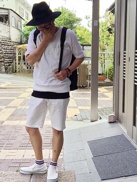 「ショートパンツ」｜おかっぴきさん（メンズ・171cm）の春コーディネート