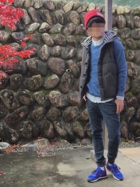 「シャツ×スウェット」｜「アイテム（ジャケット/アウター）」を使った、おかっぴきさん（メンズ・172cm）の冬コーディネート