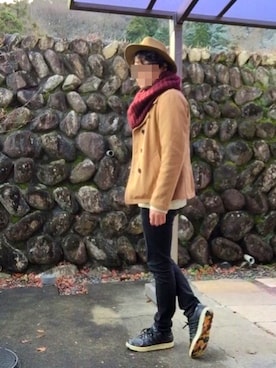 「SEVENDAYS=SUNDAY（セブンデイズサンデイ）のアイテム（ピーコート）」を使った、おかっぴきさん（メンズ・172cm）の冬コーディネート