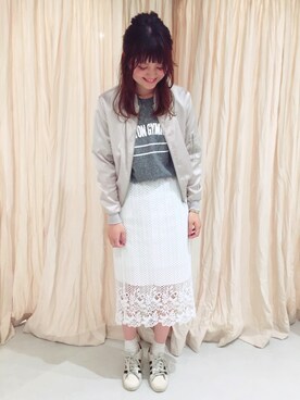 anna  aoyamaさんの「タイトレーススカート」を使ったコーディネート