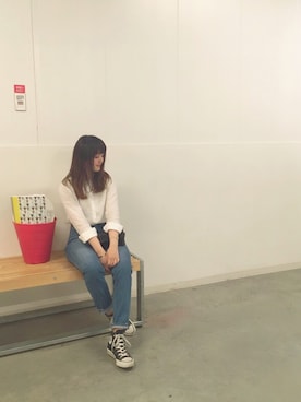 「UNIQLO（ユニクロ）のWOMEN プレミアムリネンシャツ（長袖）A（シャツ/ブラウス）」を使った、anna  aoyamaさん（レディース・161cm）の夏コーディネート