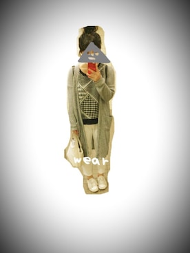 「風邪っぴき」｜「アイテム（その他アウター）」を使った、ほみさん（レディース・154cm）の秋コーディネート