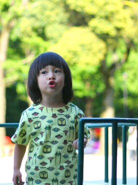 「OJISUN（オジサン）のアイテム」を使った、ibukiさん（キッズ・90cm）の夏コーディネート