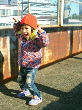 「maarook（マルーク）のアイテム（帽子）」を使った、ibukiさん（キッズ・100cm）の夏コーディネート